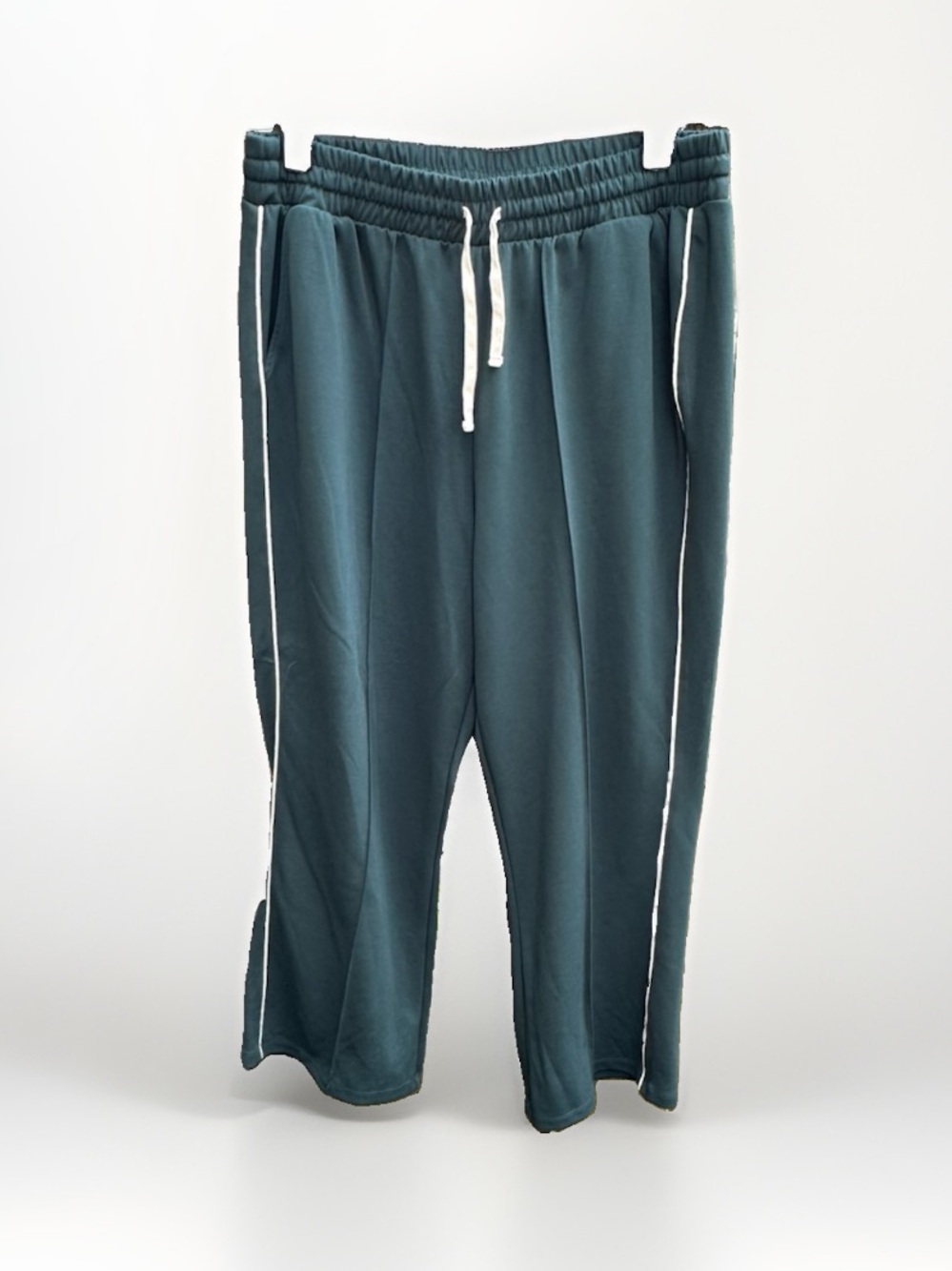Ava & Viv Teal Green Cropped Track Pants White Side Stripe Plus Size 1X